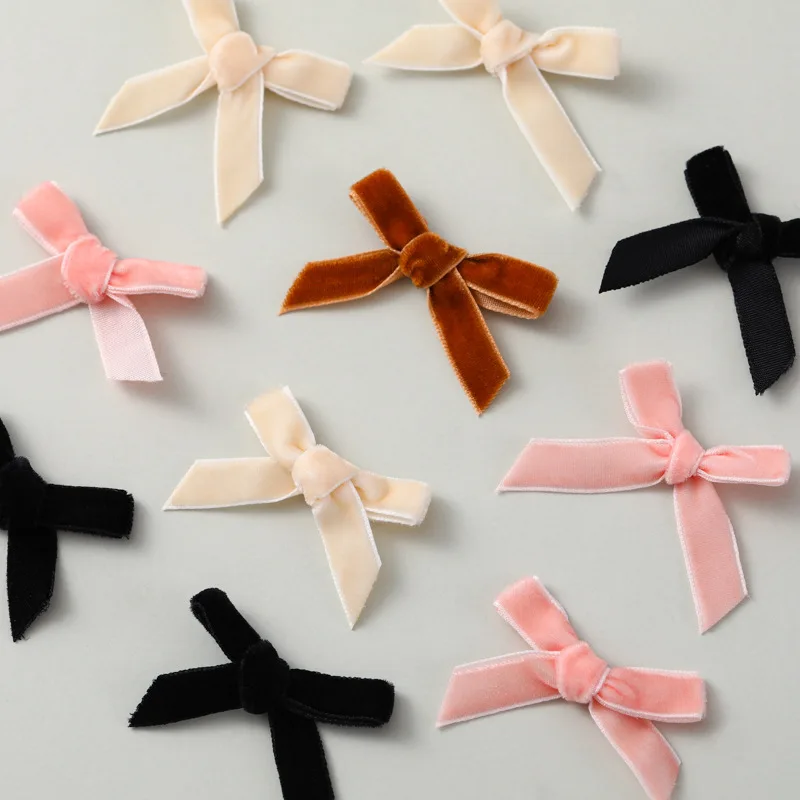 Set of 20 Colorful Velvet Ribbon Bows for DIY Crafts and Decorations