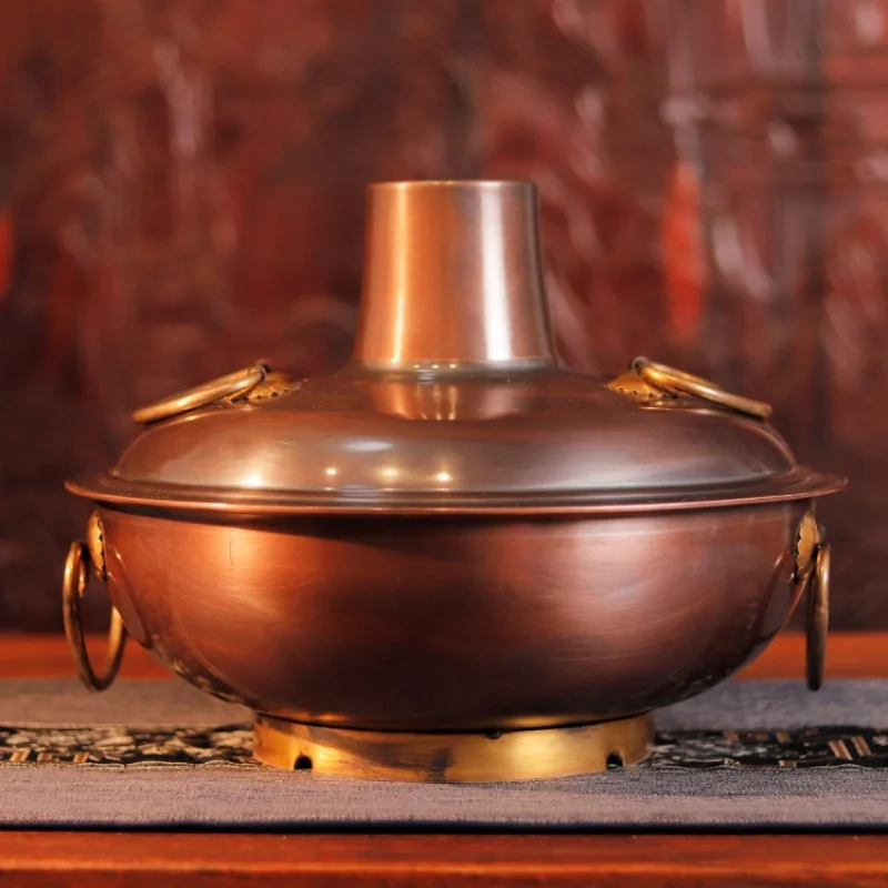 

Outdoor Picnic Portable Card Magnetic Furnace Gas Special Pot Copper Pot Retro Gas Stove Copper Hot Pot