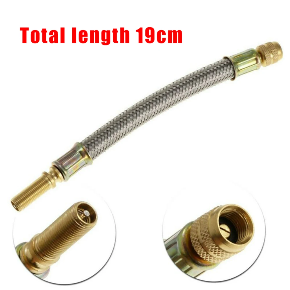 19CM Stainless Steel Braided Flexible Hose Car Wheel Tire Valve Stem Extension Tube Adapter Suitable For Truck RV Trailer | Автомобили и