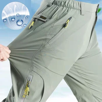 SFABL L-5XL D'été À vaccage Rapide Pantalon Hommes commandé Imperméable DulPants pantalon de peche homme Multi-Poches fjMen observateur Randonnée Homme Pantalon de travail pour homme été pantalons homme 1