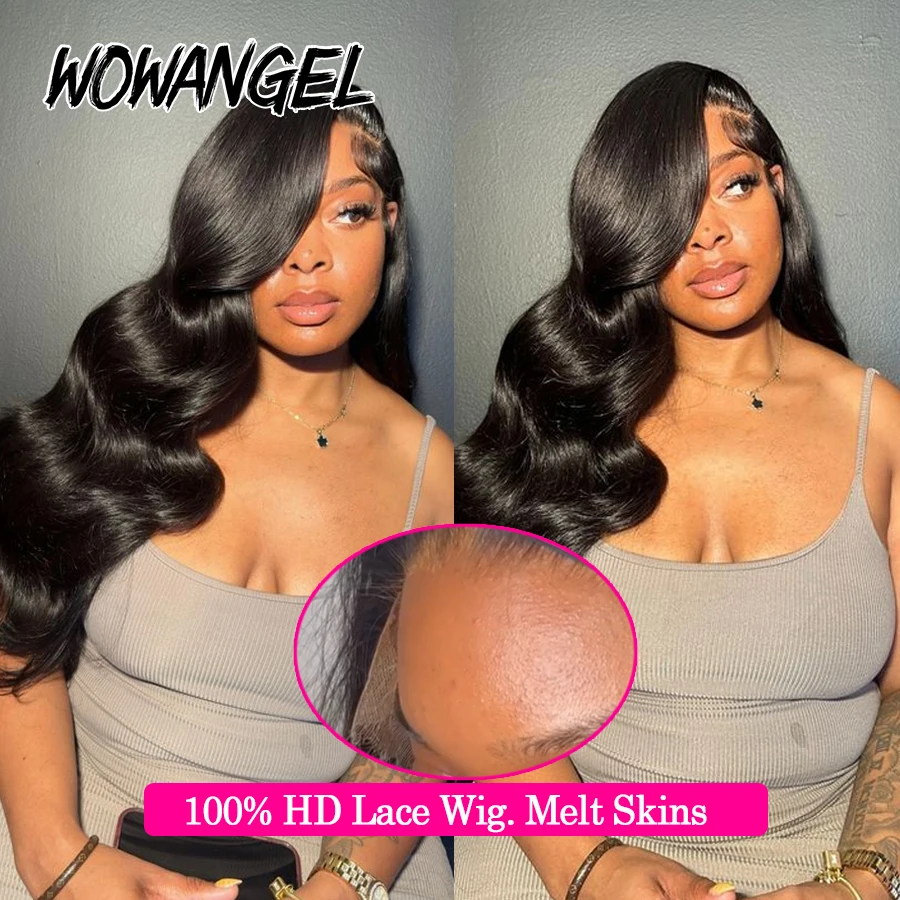 WOWANGEL 13x6 HD Lace Front Wigs 34inch Body Wave Glueless Human Hair Wig 250% Pre Plucked Skins Melted Brazilian Hair For Wowen 4