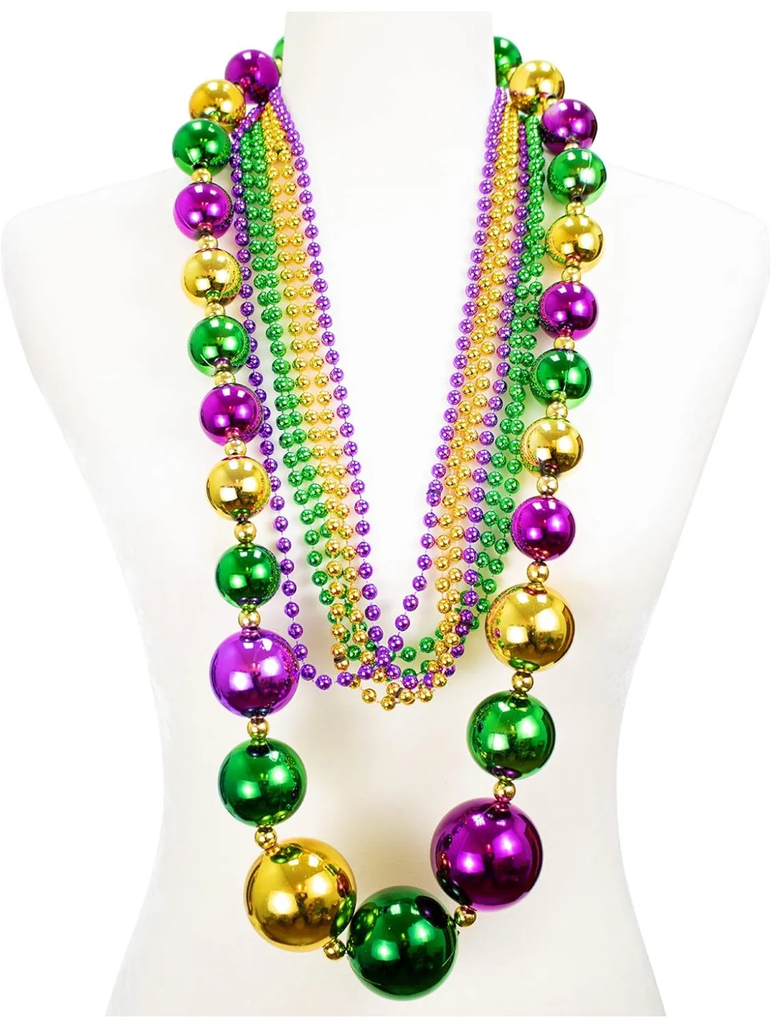 Karneval Perlen Metallic Bunte Perlen Halskette Party Gefälligkeiten Kostüm Frauen Männer Festival Parade für Hochzeit Geburtstag – Detail 1