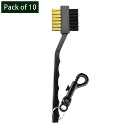 Dual - Sided Golf Club Cleaning Brush Kit - Premium Groove Cleaner Tool & Accessories (Long Handle - 10 Pcs)