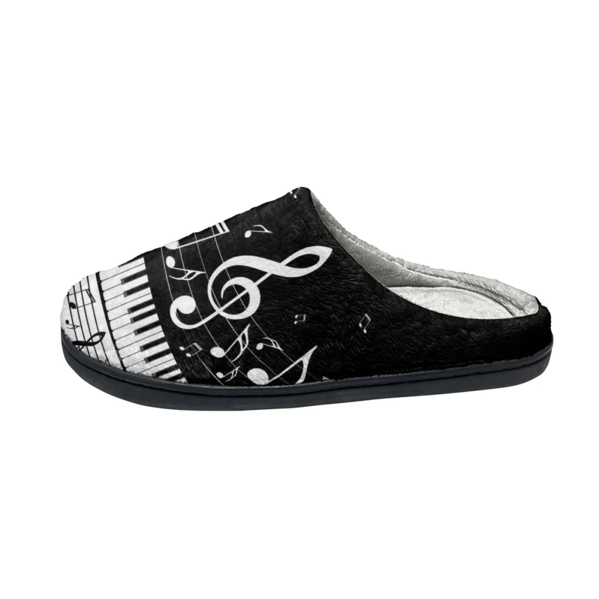 Music Notes Design Warm Winter House Slippers Casual Women Bedroom Cotton Slipper Comfortable Female Flats Floor Shoes Zapatos