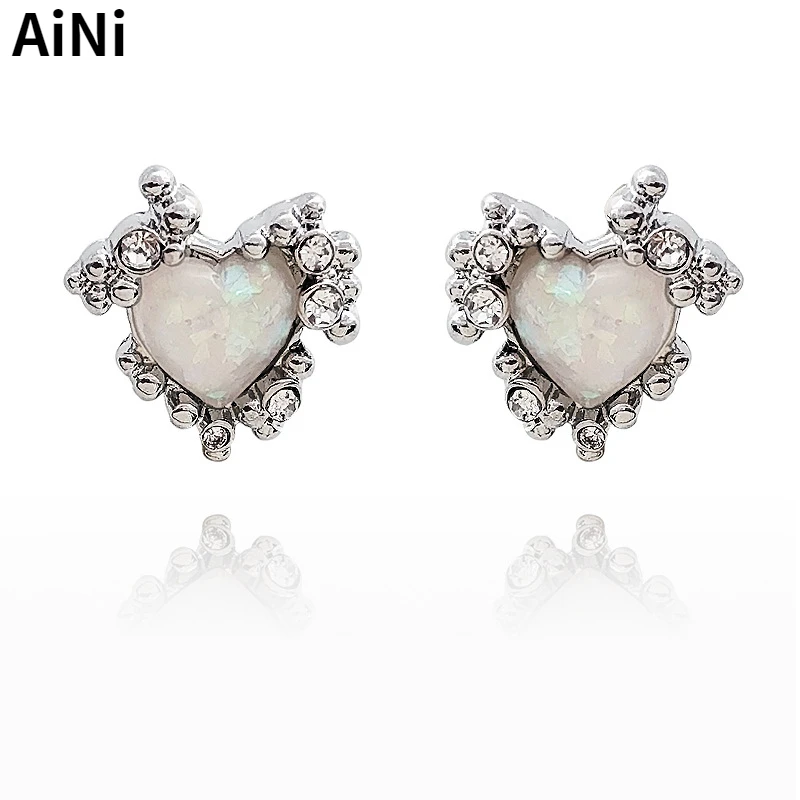 

Modern Jewelry 925 Silver Needle Sweet Korean Temperament Irregular Heart Earrings For Women Fashion Accessories Hot Selling