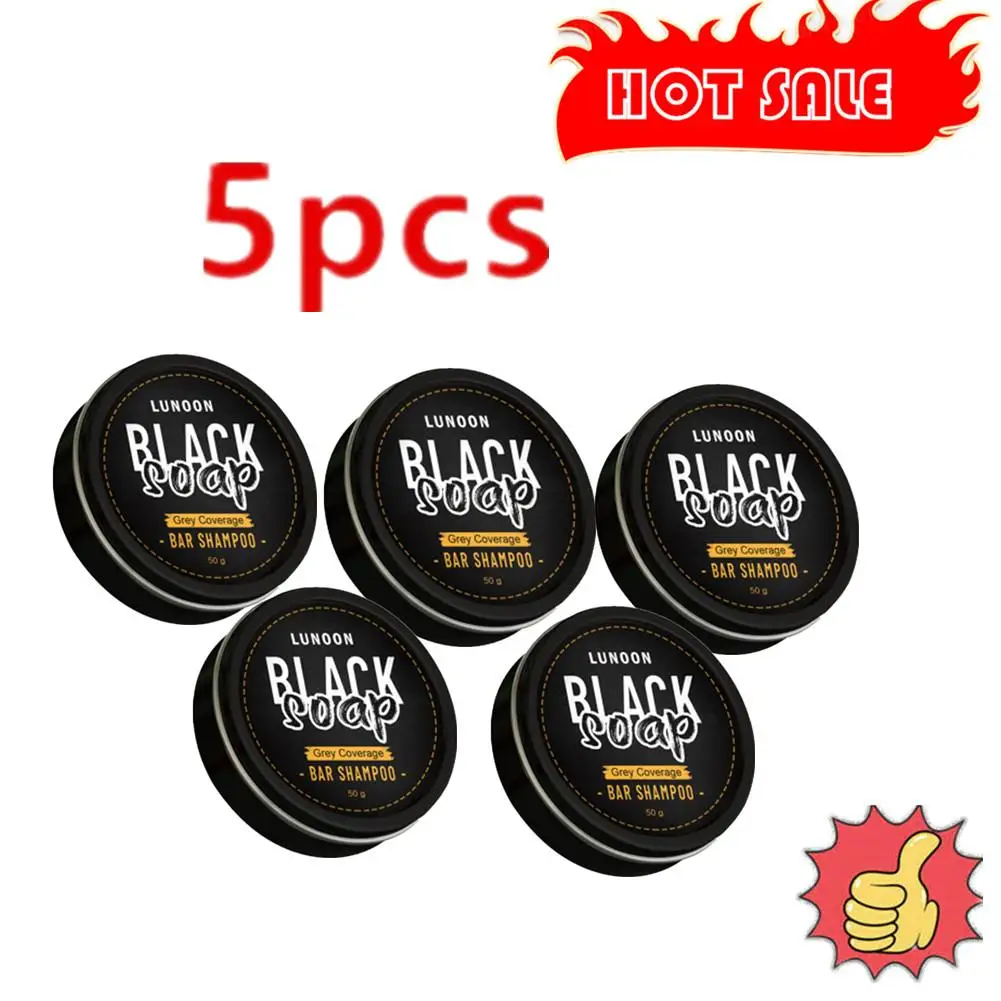 

5PCS Hair Darkening Shampoo Bar Soap Anti Dandruff Deep Cleansing Improve Itchy Head Frizz Black Nourishment Beautiful Hair Car