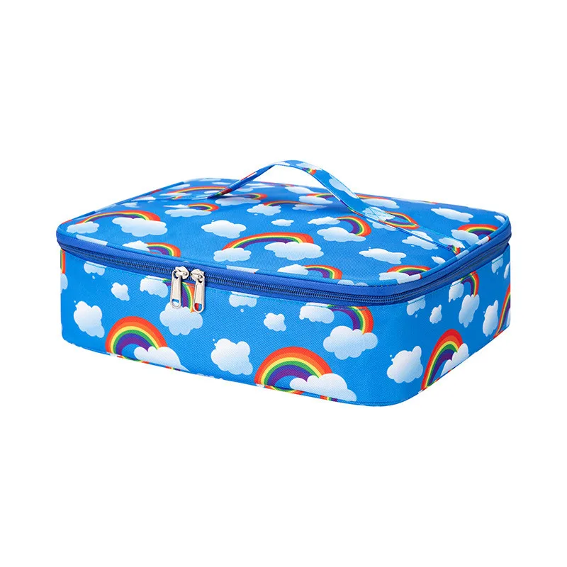 Fiambrera térmica suave con aislamiento térmico, bolsa de comida para niños  pequeños, preescolar, con cortador de sándwich en unicornios azules