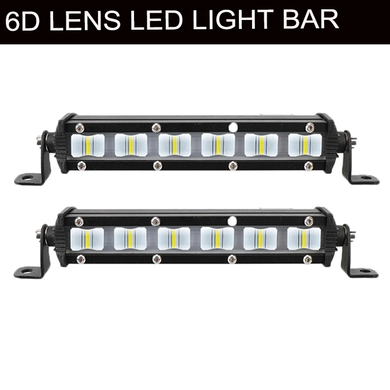 

7 Inch 6D Lens Led Work Bar Light 4x4 Offroad Motorcycle Flood Spot Beams Driving Fog Lamp for Jeep ATV SUV 4WD Tractor Trucks
