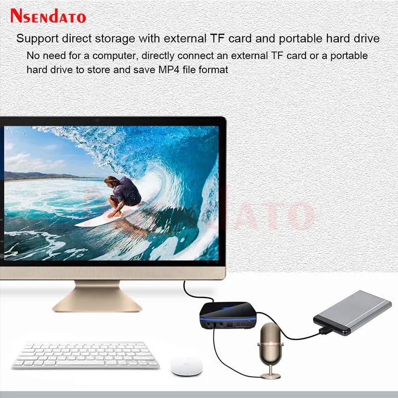 4K HDMI VGA YPbPr Analog Capture Box StandAlone Camera HDMI RCA VGA YPbPr Analog Screen Video Recorder Capture VHS Card Box