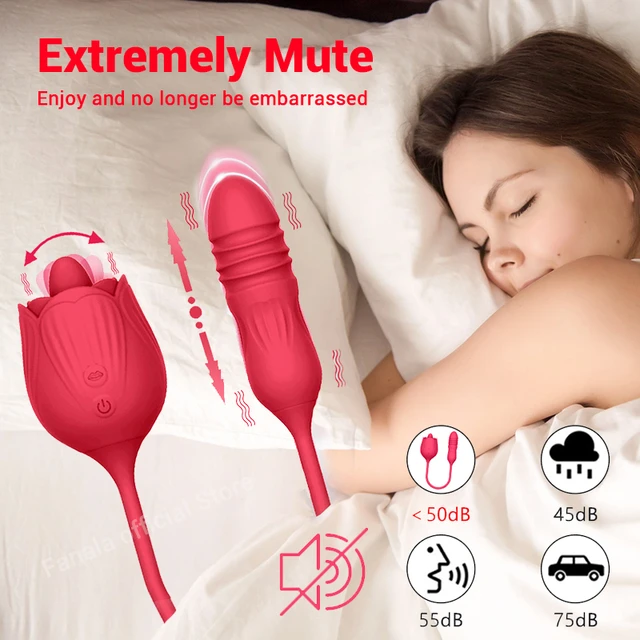 Rose Toy Dildo Thrusting Vibrator for Women Egg Clitoris Sucker Stimulator  Tongue Licking Wiggle Adults Goods Sucking Sex Female - AliExpress