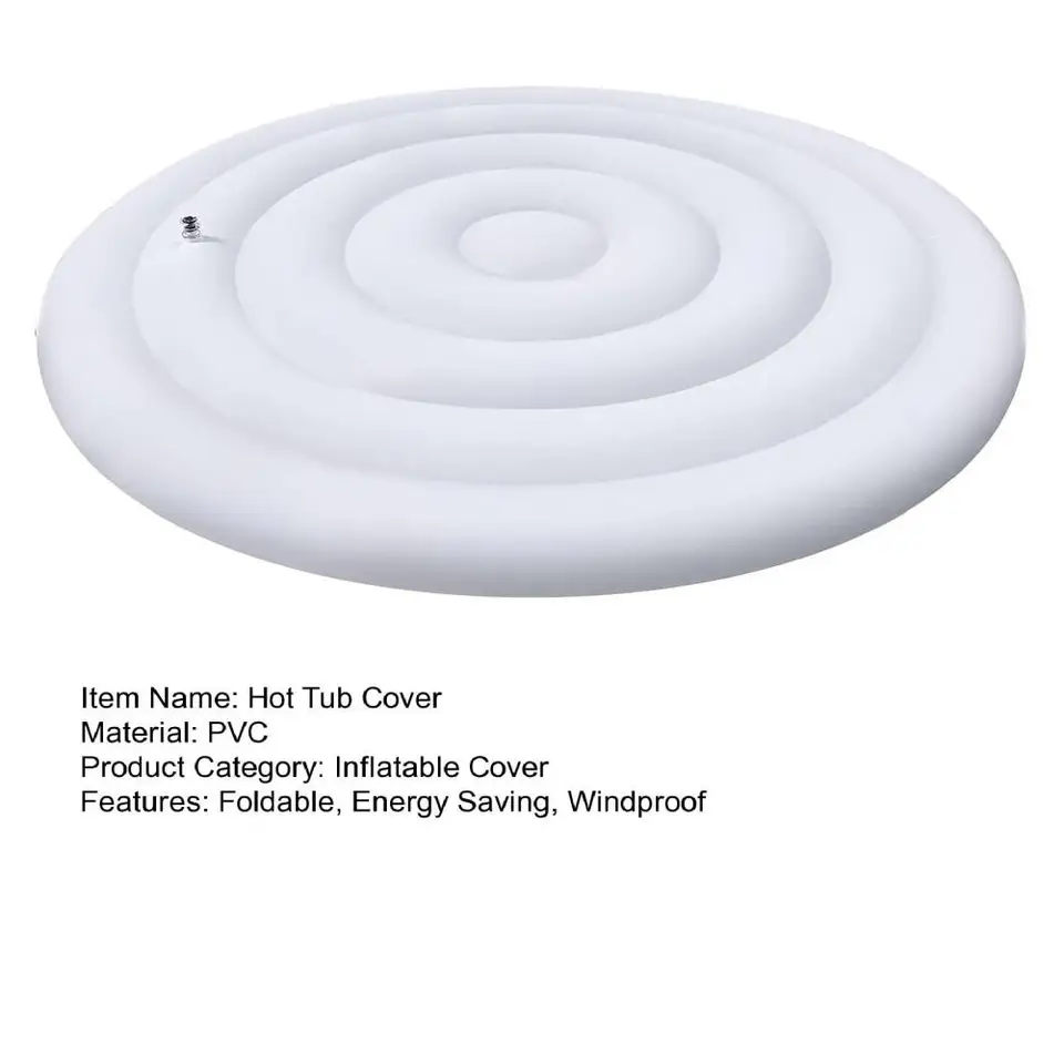 Hot Tub Cover, 145 cm Opblaasbaar Hot Tub Deksel Energiebesparende Spa Cover Winddicht & Regenbestendig Ronde Hot Tub Cover met Handgrepen om Uw Hot Tub te beschermen Hot Tub Cover, 145 cm Opblaasbaar Hot Tub Deksel Energiebesparende Spa Cover Winddicht & Regenbestendig Ronde Hot Tub Cover met Handgrepen om Uw Hot Tub te beschermen