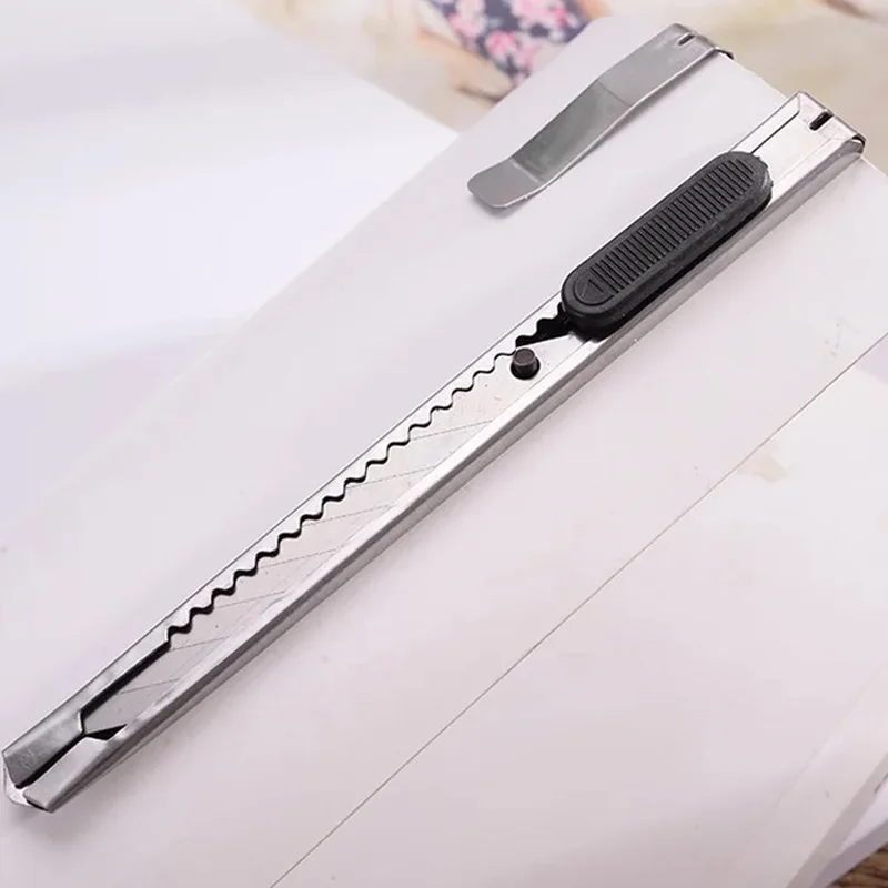 Utility Knife 16pcs Stainless Steel Paper Cut Box Cutter Tools Kit Non-Slip Blades Unboxing Knife Handicraft Carving Tools
