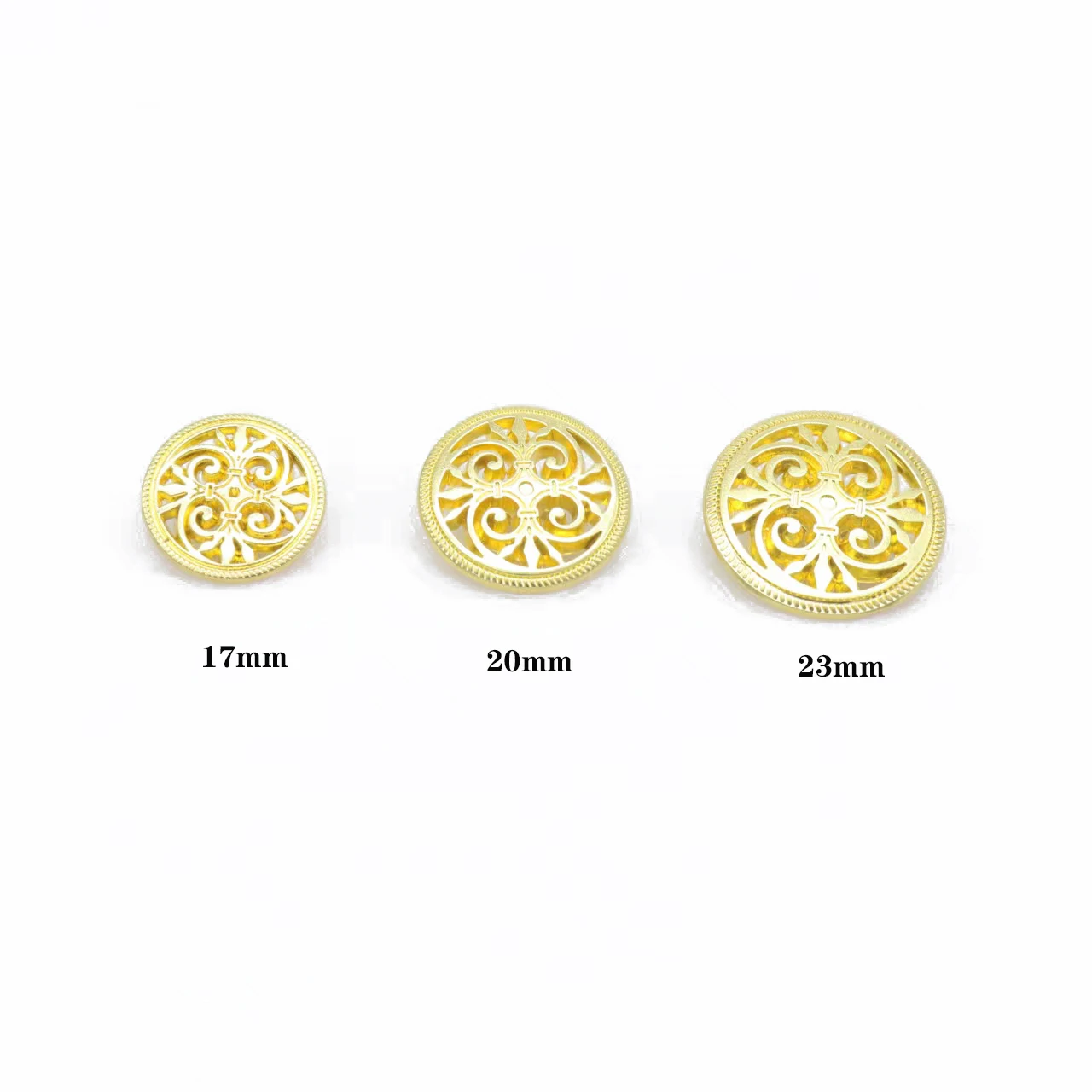 20pcs 17mm&20mm&23mm Silver Tone Hollow Pattern Shank Sewing Metal Buttons DIY Sew On Jeans Cloth Buttons Round Scrapbook button 4