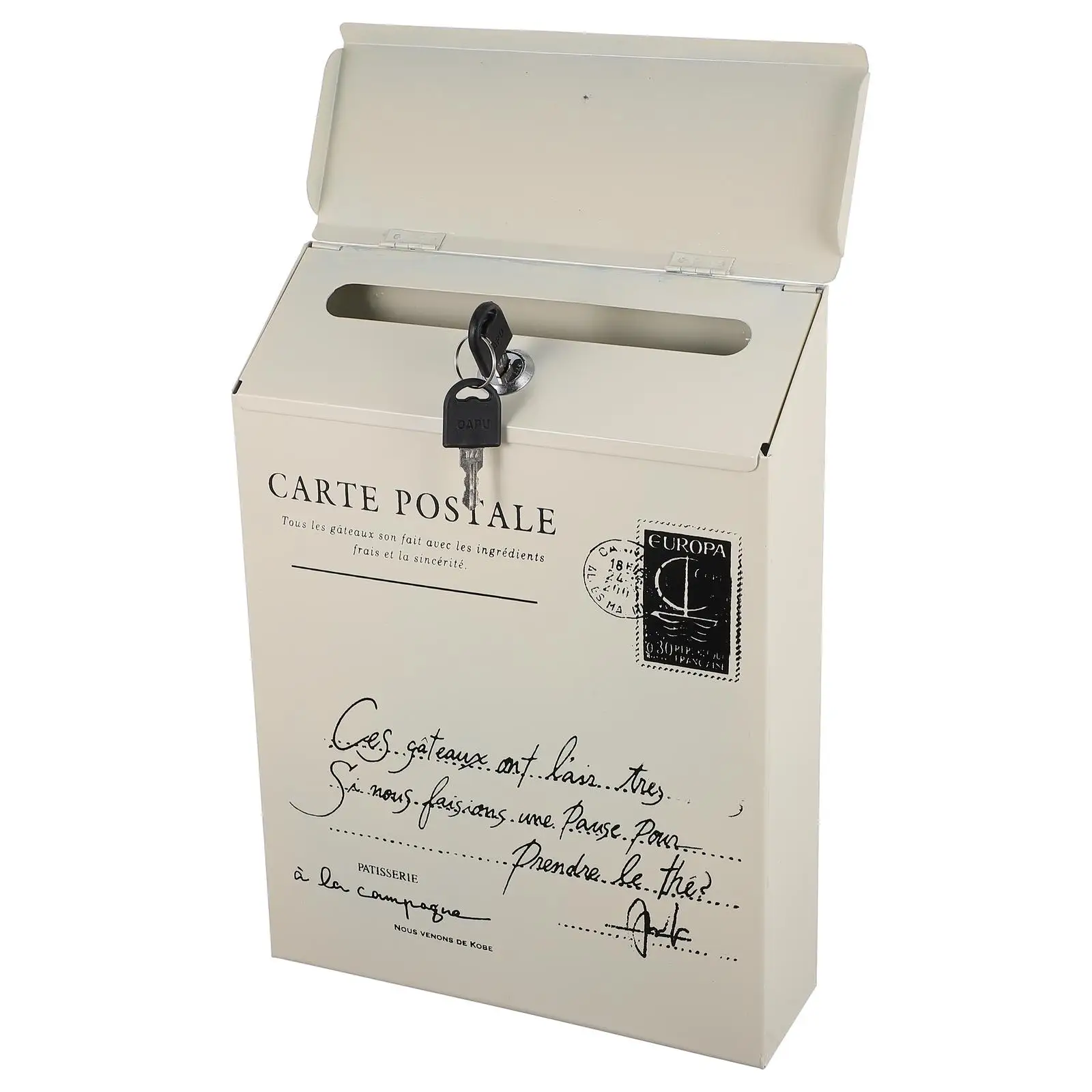 Retro Iron Mailbox Wall Mount Vintage Letter Lockable Decorative Suggestion Box Home Decor American Style Post Box Easy