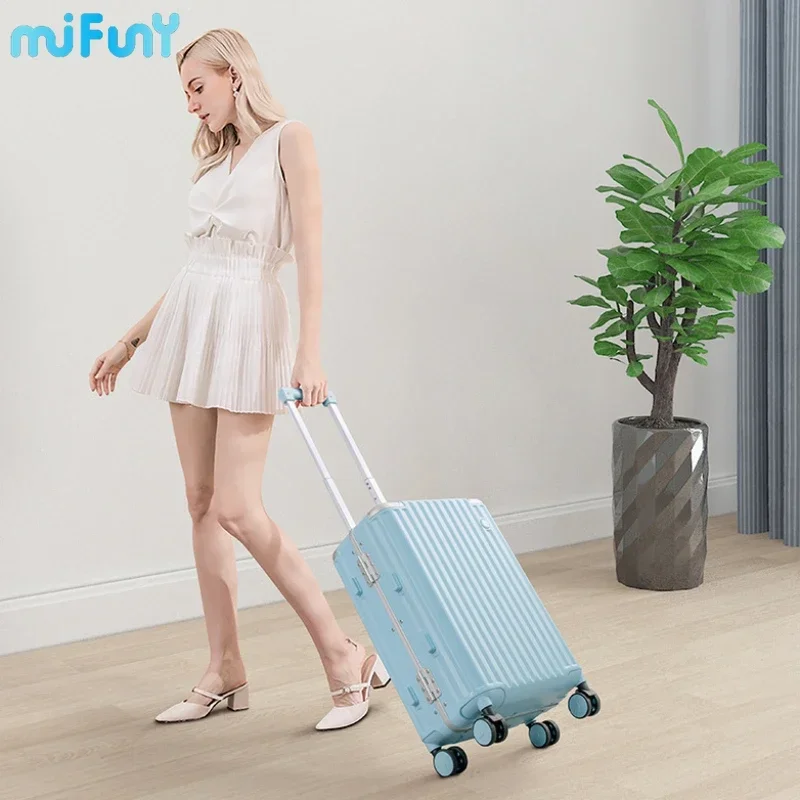 

Mifuny Rolling Luggage Aluminum Frame Trolley Case High Capacity Travel Case Business Travel Suitcase Boarding Case Password Box