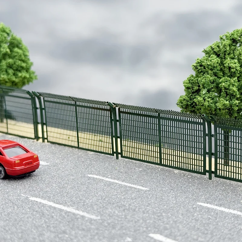 1세트 1/87 HO 스케일 미니어처 금속 울타리 모형 미니 공장 교도소 울타리 고속도로 안전망 기차 철도 트랙 DIY 레이아웃
