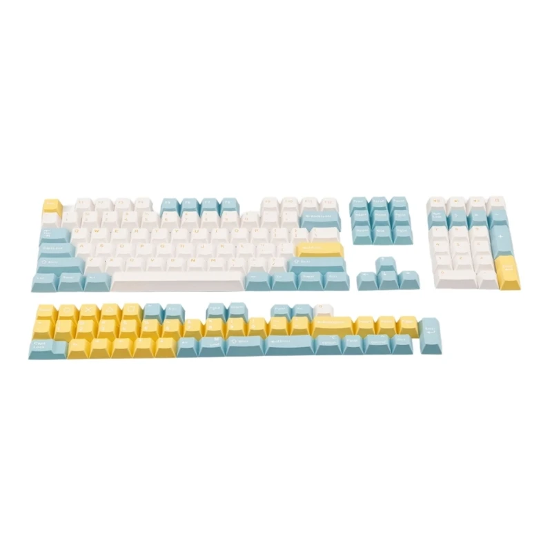 

Sea Salt Lemon Keycaps PBT Double Shot Cherry Keycap for 61 64 68 84 87 96 980 Mechanical Keyboards