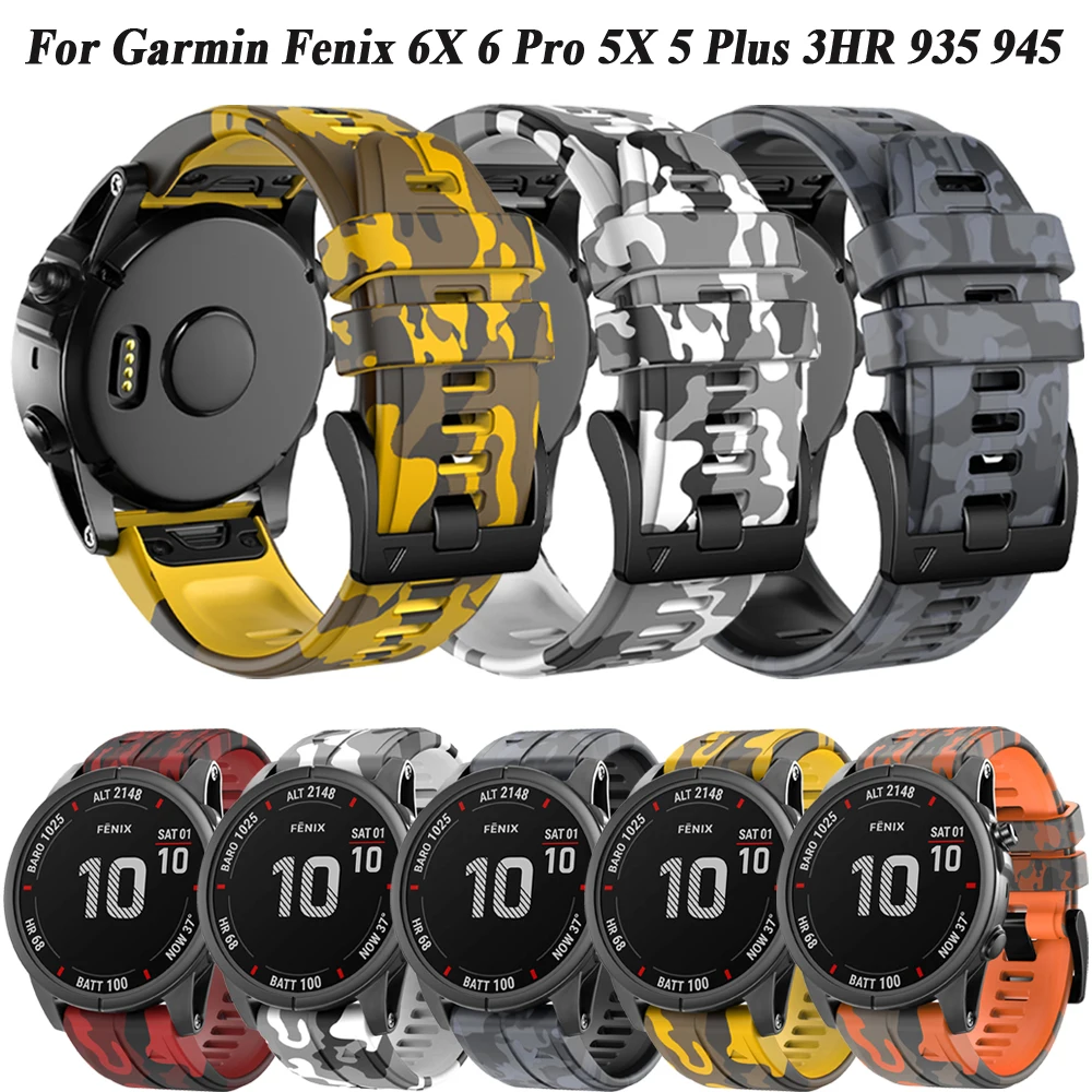 

26mm 22mm Silicone Watchband For Garmin Fenix 6 6X Pro 5 5X Plus 7 7X Band Forerunner 935 945 Epix Wristband Quick Release Strap