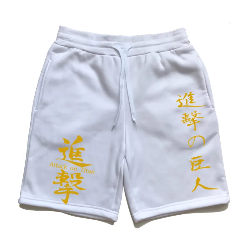 2022 Men Hip Hop Streetwear Shorts Attack on Giants Print Sweat Pants Harajuku Cotton Jogger Shorts