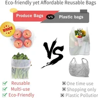 3Pcs Mesh Storage Bags Transparent Reusable Fruit Vegetable Bags Net Pocket Produce Washable Mesh Bags Kitchen Storage Baskets 5