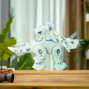 Set di giocattoli interattivi per dinosauri robot T-Rex, presenta lancio di proiettili, luci e suoni