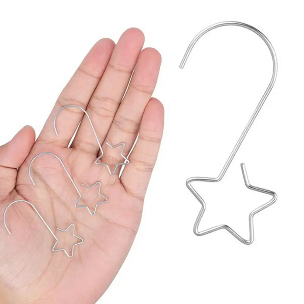 

Exquisite Workmanship Ornament Hook Iron Metal Ornament Hook Exquisite Star-shaped Christmas Ornament Hooks for Holidays