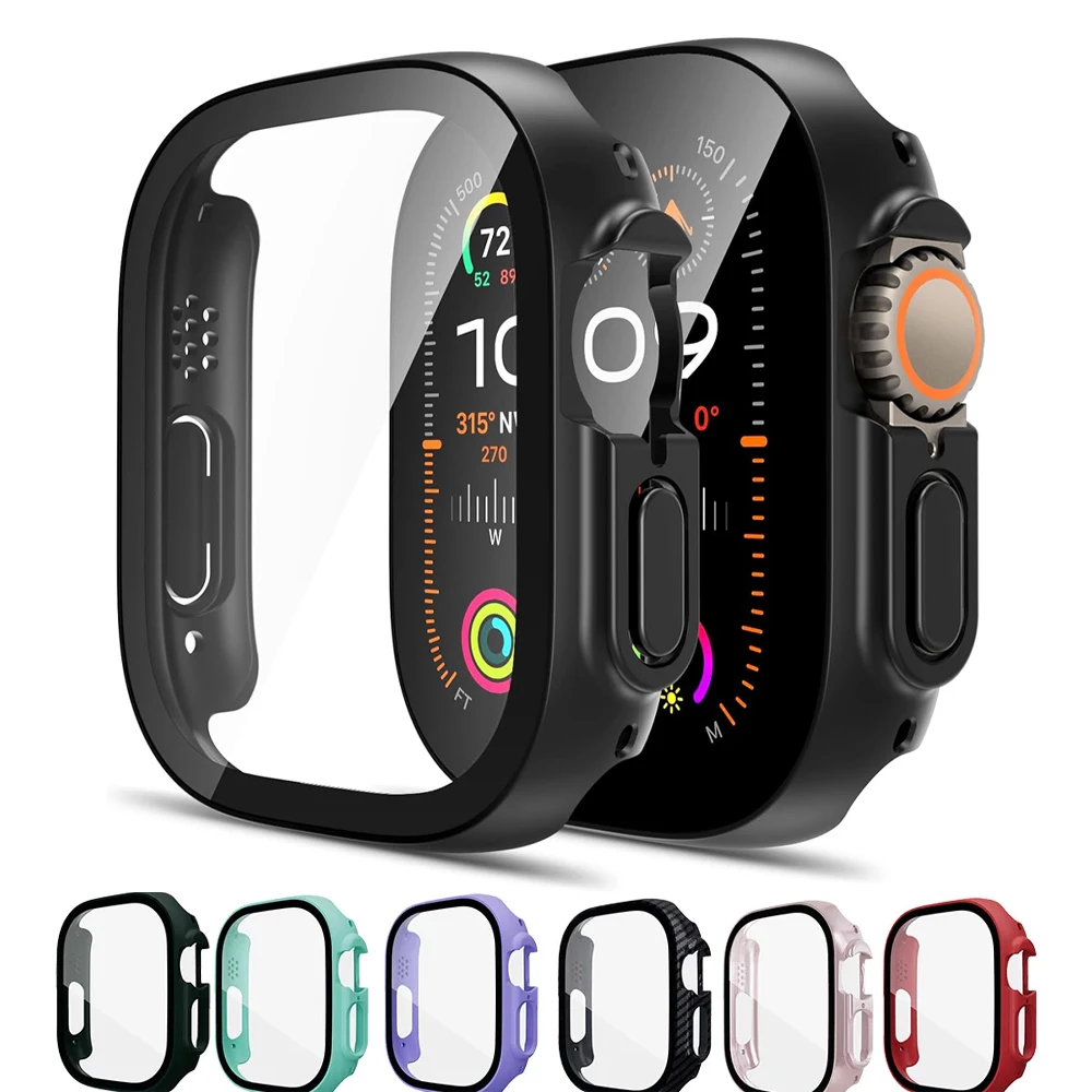 Cover Per Apple Watch Case Ultra 2 49Mm Accessori Pc Paraurti Antiurto + Proteggi Schermo In Vetro Temperato Serie Iwatch Ultra 2 1