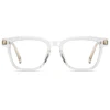 Peekaboo unisex blue light filter glasses for women half metal square glasses frame for men TR90 spring hinge black transparent 3