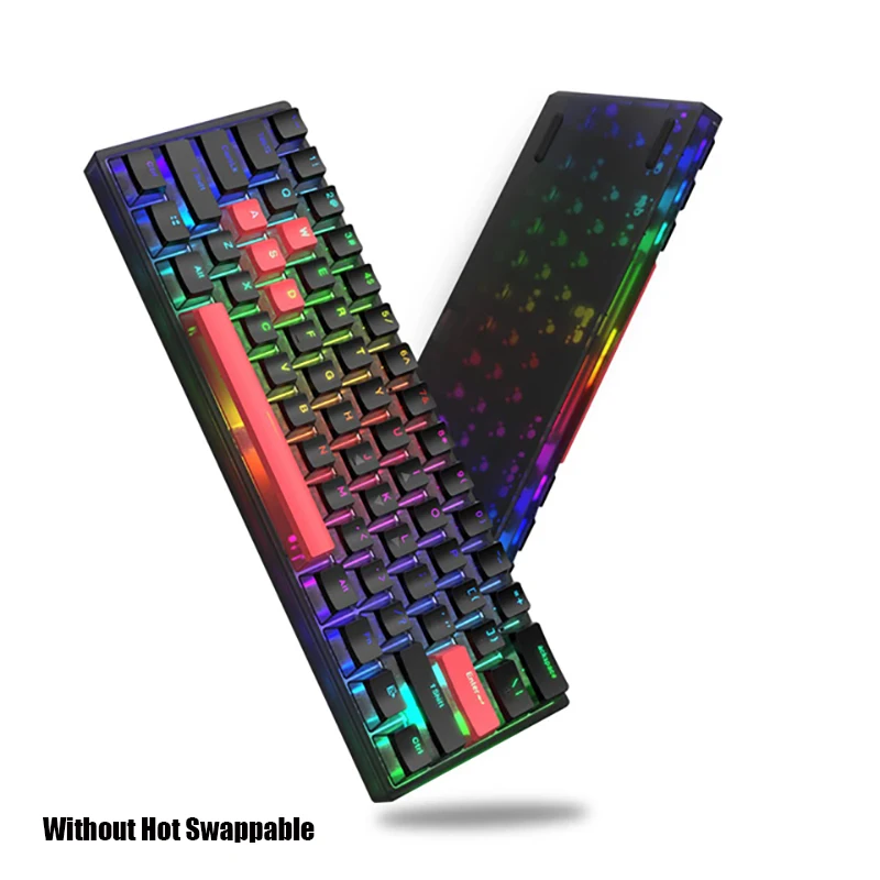 2022 New Womier WK61 Ultra-Slim Gaming Blue 60% Mechanical Keyboard Hot Swappable RGB Pudding Keycap Red Switch Crystalline Base best pc gaming keyboard Keyboards