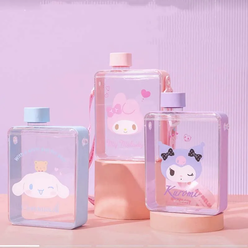

Sanrio My Melody Kuromi Cinnamoroll 500Ml Kawaii Water Bottle Y2K Girls Outdoor Sports Crossbody Drink Cups Cute Cartoon Kettle