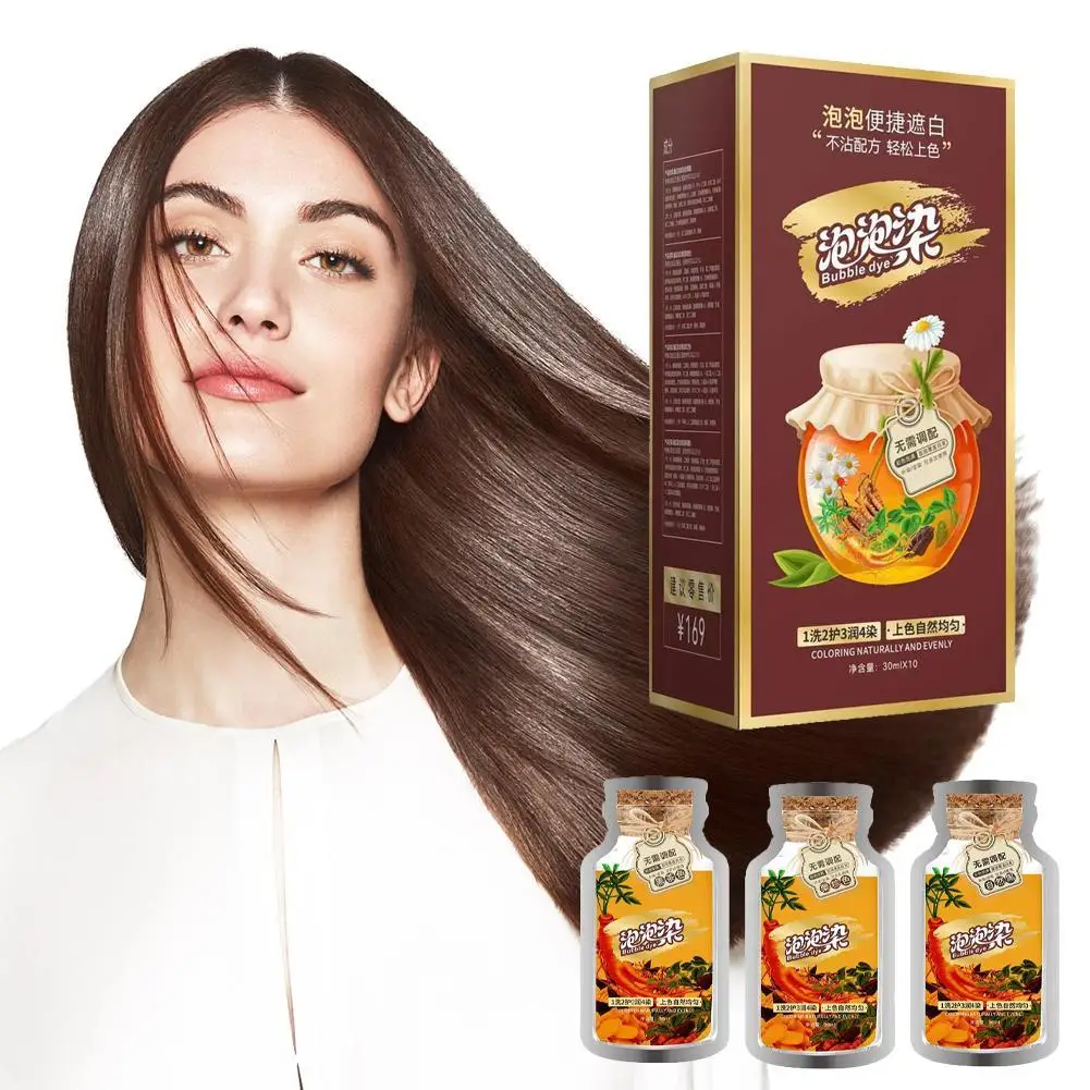 

Instant Plant Bubble Natural Hair Dye Shampoo 100ml Hair Color Shampoo Bubble Hair Color Shampoo Turn Grey Hair Into Black