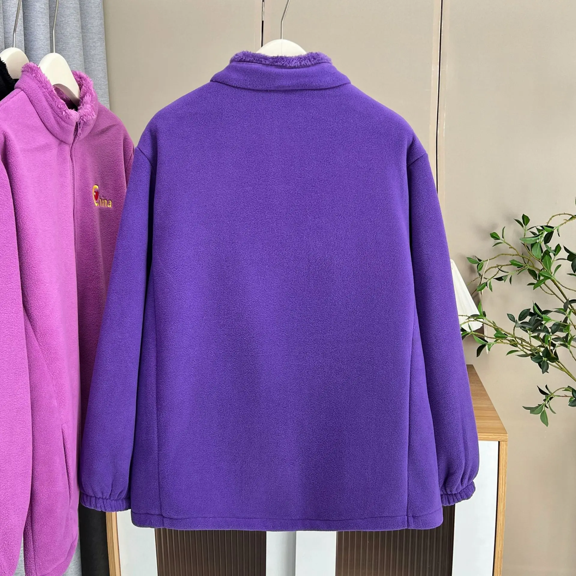 XXXXXL Fashion Plus Size Women's Coat Winter New Simple Fleece stand-up Collar Embroidery China Jacket Casual Warm Outerwear 333