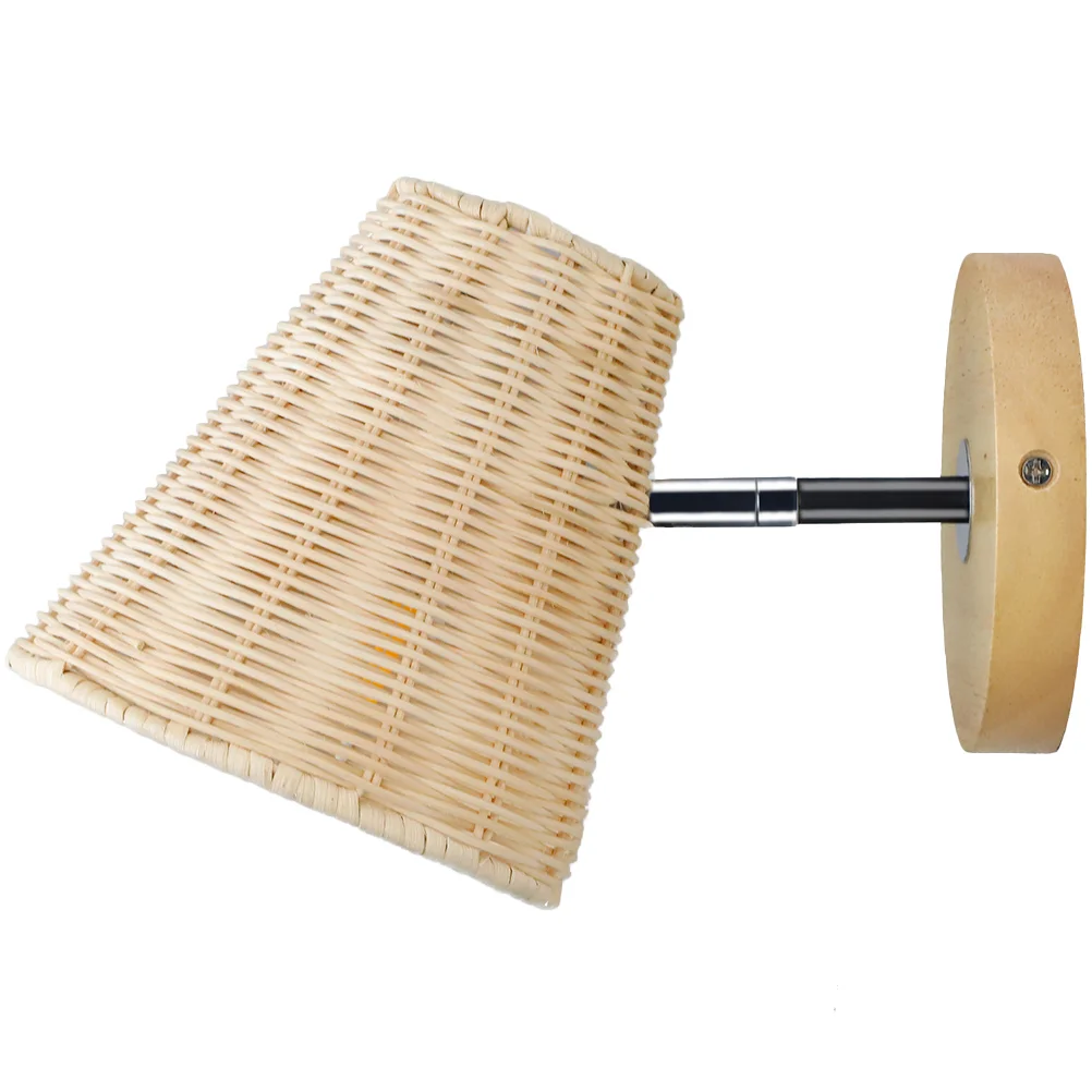 

Rattan Wall Light Bedroom Wall Sconce Fixtures Bedside Wall Lamp for Home Hotel