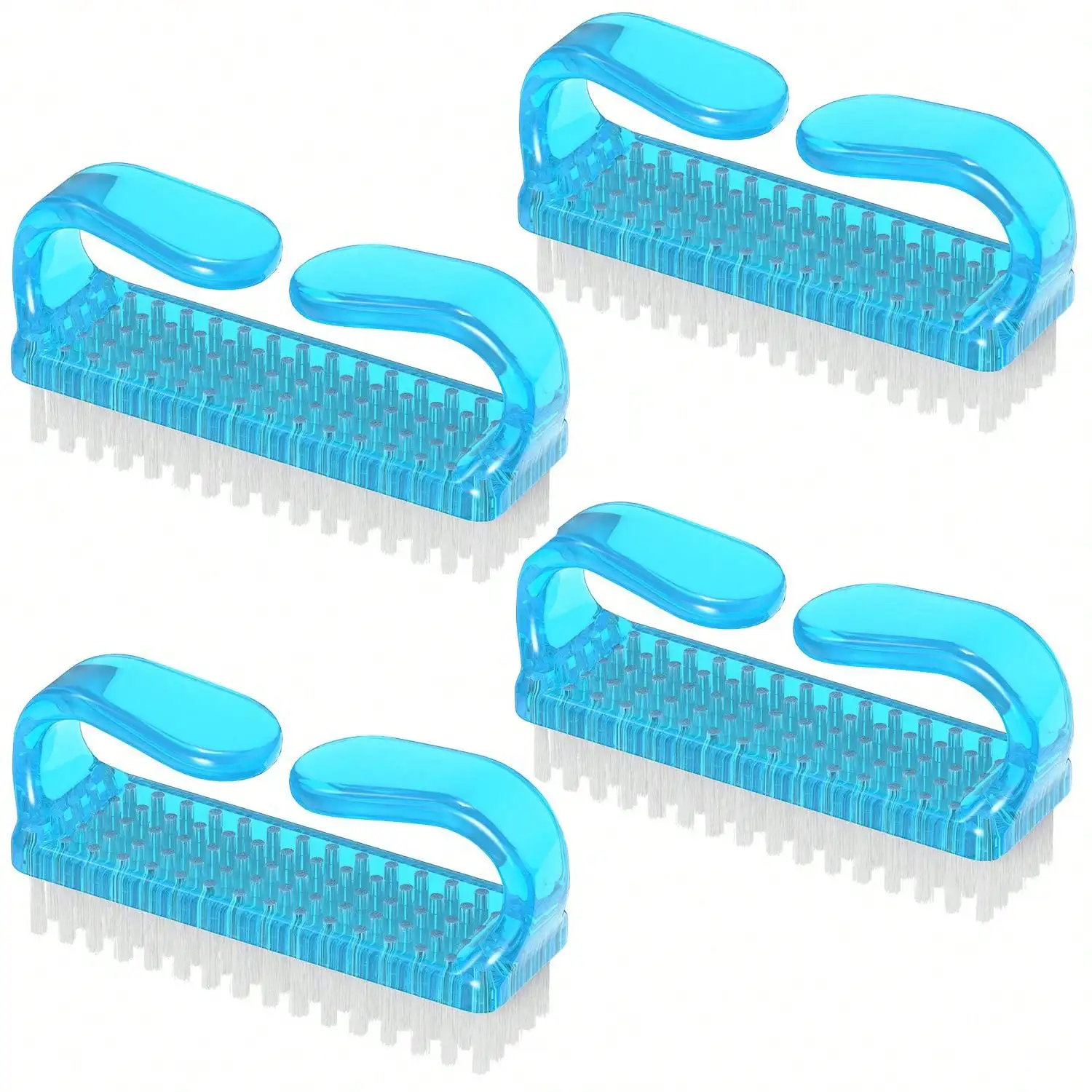 طقم أدوات تزيين الأظافر مكون من 4 قطع/مجموعة مع فرشاة طلاء أظافر كبيرة وفرشاة غبار وفرشاة تنظيف ودافعة للبشرة