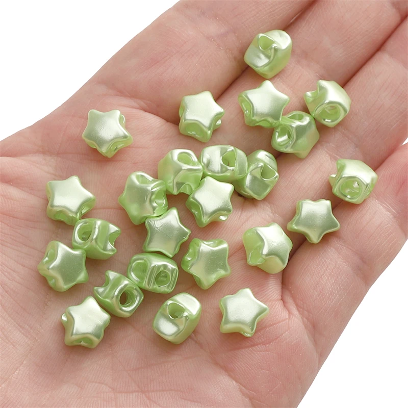 10/25 Stück 9x8mm Bunte Acrylperlen Stern Lose Perlen 2,5mm Loch für Ohrring Armband Halskette DIY Schmuckherstellung Handwerk – Detail 10