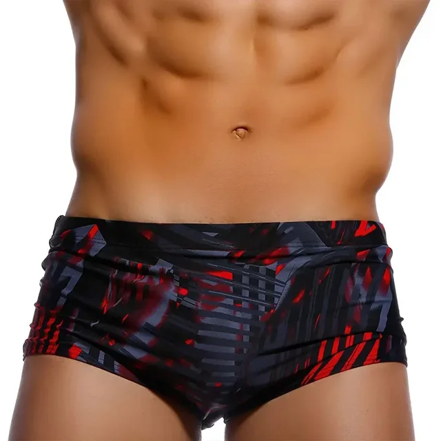 Men Swimwear Brazilian Traditional Cut Swimsuits Swim Bikini Surf Boxer Briefs Board Shorts Trunks Black and Red Sunga 1