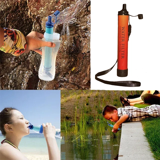 Outdoor Camping Emergency Survival เครื่องกรองน้ําเหมาะสําหรับ Rivers Lakes Creeks แบบพกพา Purification เครื่องมือน้ํา Filte 5