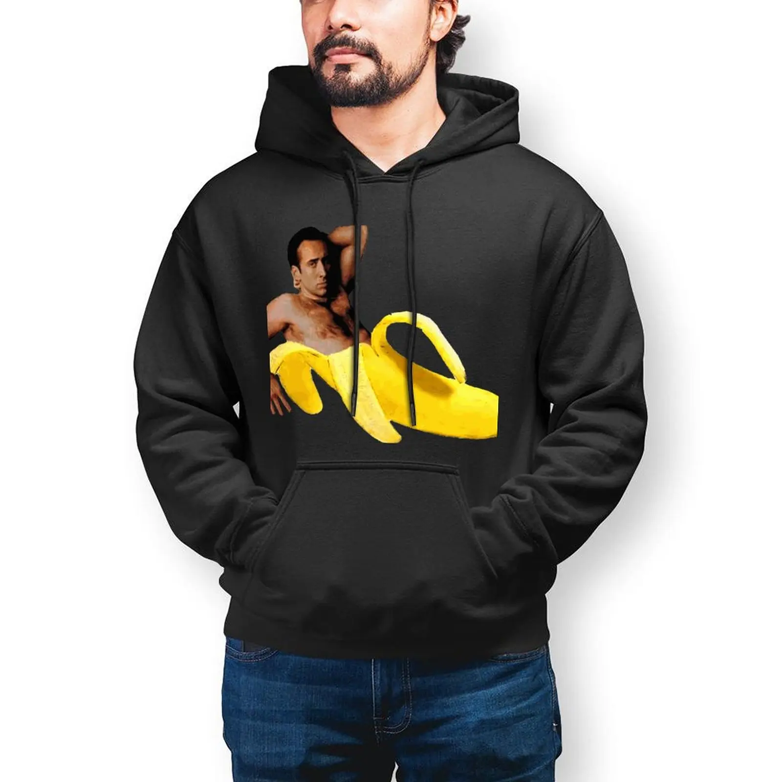 

Nicolas Cage Casual Hoodies Man Retro Pullover Hoodie Spring Korean Fashion Design Sweatshirts Oversize Clothing