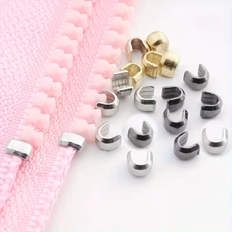 슬라이더 분리 방지를 위한 60개 5 U자형 지퍼 수리 액세서리, 의류 및 가방 잠금 장치에 적합, DIY 수리 키트