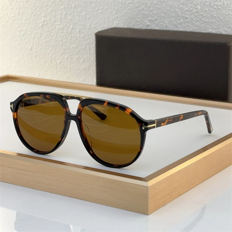 

Солнцезащитные очки для мужчин и женщин, аксессуар от солнца, для улицы, овальной формы, из ацетата, роскошные брендовые дизайнерские ретро-очки FT1079