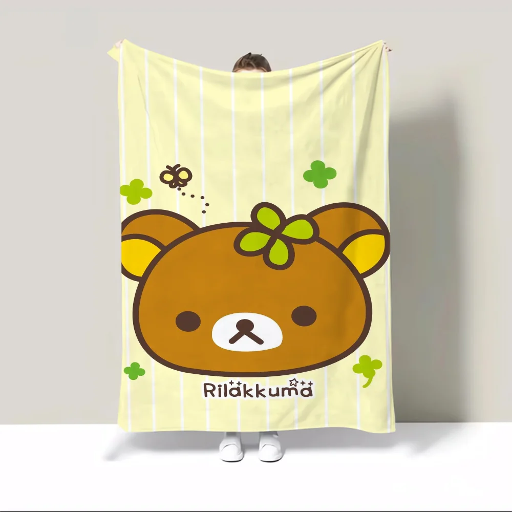 Rilakkumas 푹신한 부드러운 담요, 소파 장식 담요, 침대 던지기 담요, 극세사 침구, 니트 격자 무늬 비치 타올, 무릎 낮잠