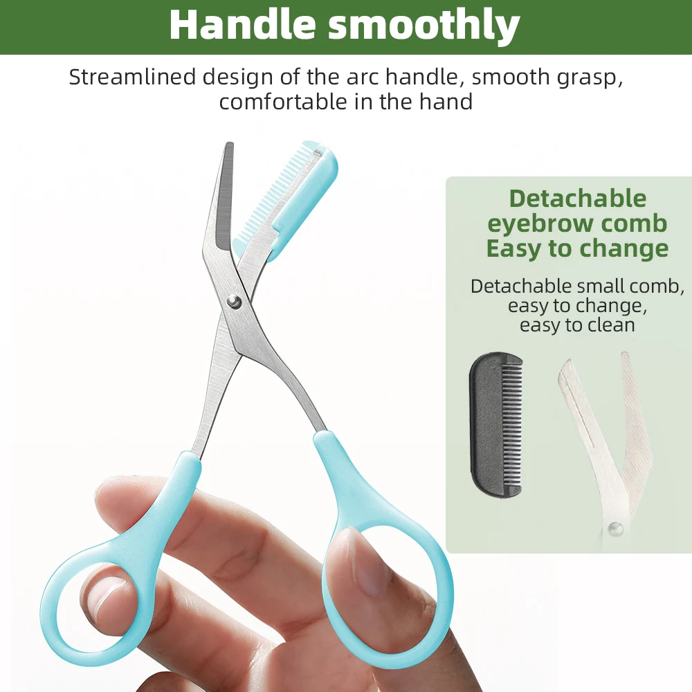 Eyebrow Trimmer Razor Blade Scissor Comb Scraper Women's Makeup Tools