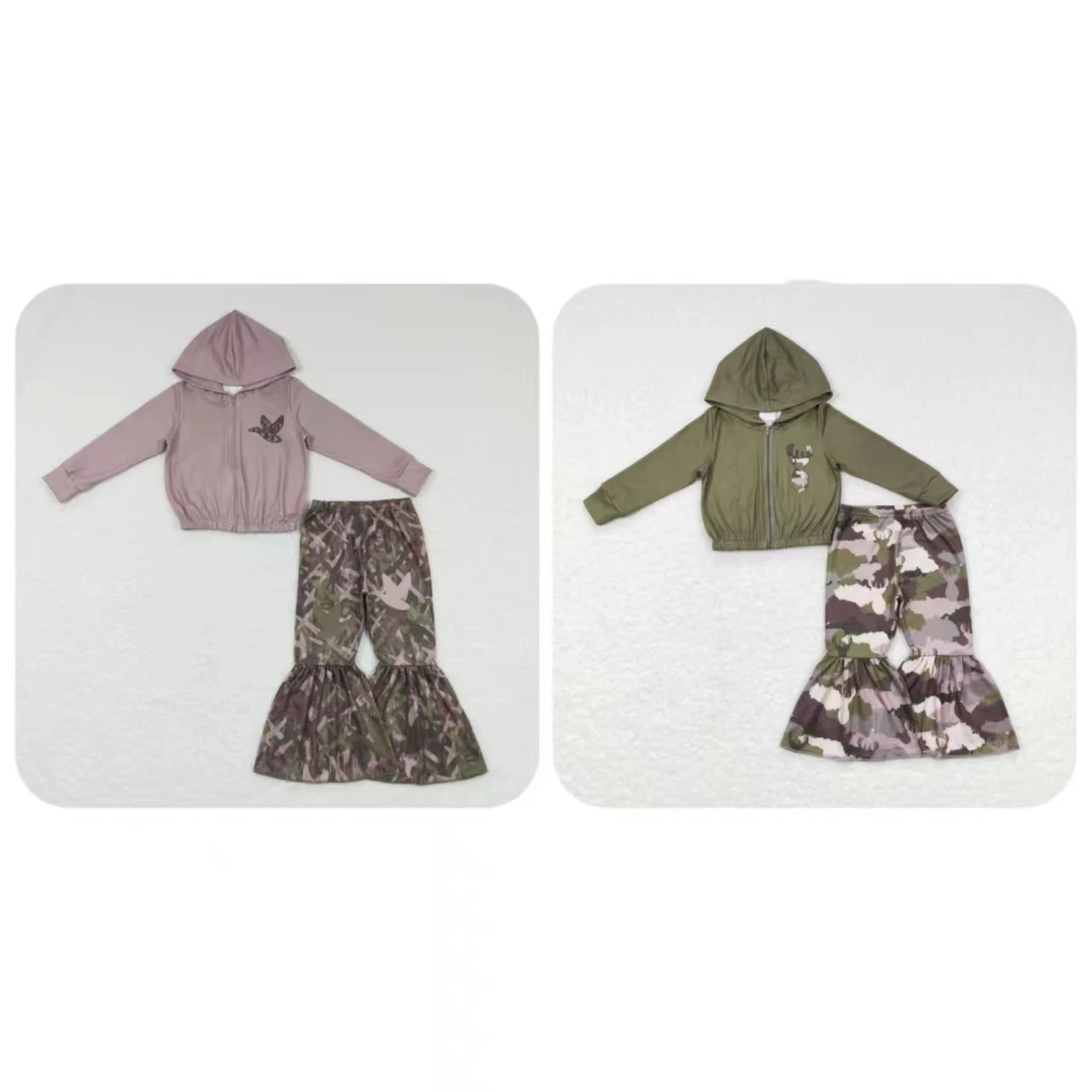 

Wholesale Baby Girl Sportswear Infant Long Sleeves Duck Deer Pullover Shirt Camo Pants Sweater Children Set Kids Hunting Outfit