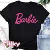 Ladies Short Sleeve Summer Tshirt Fashion Women Graphic T Top Shirt Barbie Print T-shirts Cartoon Female Tee T-Shirt 2024 1