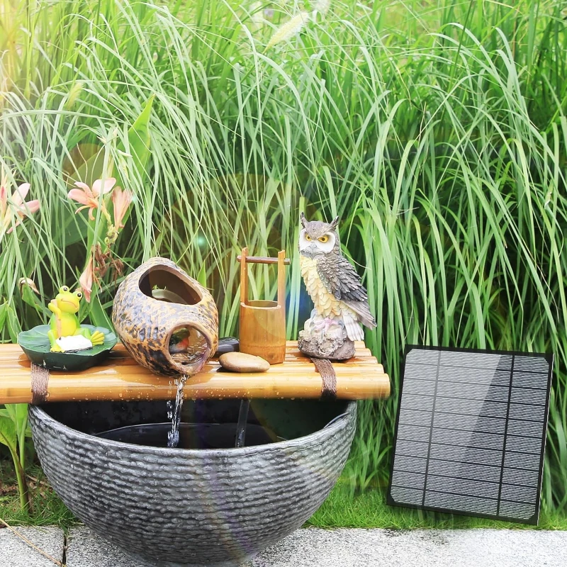 Solar Fountain 2.8W with 6 different nozzles and 3 meter cable Solar Fountain Pump Kit for Garden Patio Fish Tank Ponds