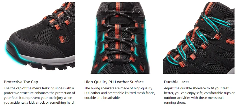 Description Picture 4 of itemGOLDEN CAMEL Men's Hiking Shoes Lightweight Trekking Shoes Non-Slip Breathable Outdoor Sneakers for Trail Running Walking