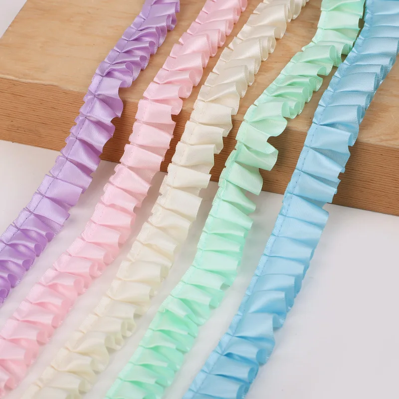 3 Yards Rüschen einseitiger Satinbandbesatz 40 mm Nähen Mi Puppenkleid Handwerk Applikation DIY Nähen Handwerk Heimdekoration Lieferungen – Detail 10