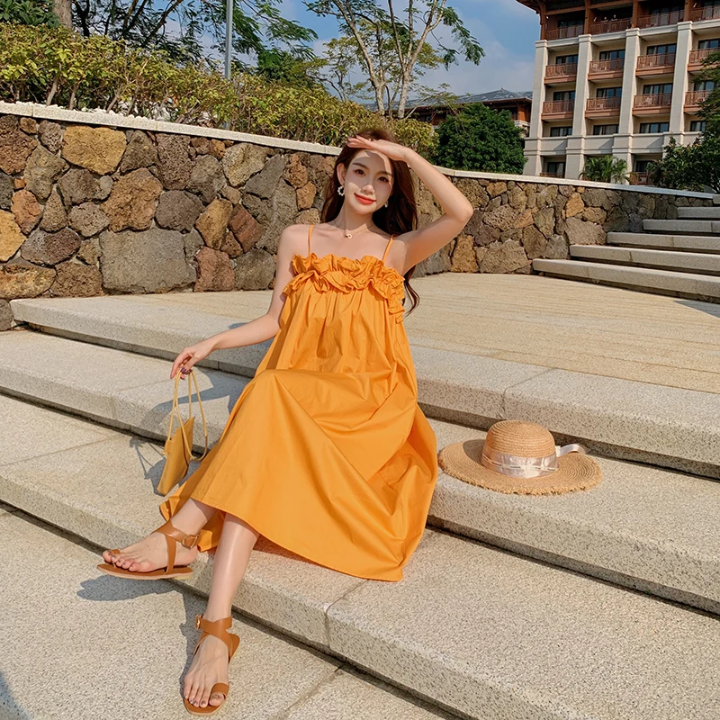 Fashion Runway Summer Yellow | Yellow Dress Vintage Summer - New Women Loose  Dress - Aliexpress