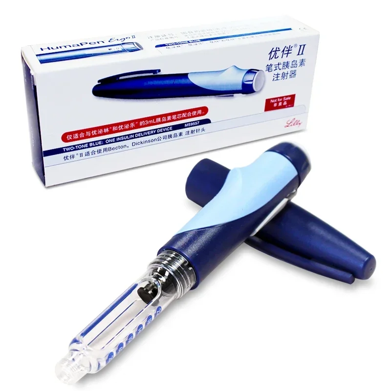 Portable Lilly Huma lancing Pen Ergo 2 syringe Insulin lancet Pen 3ml Diabetic Products Blood Sugar Injection for Diabetes 25/50 hengycs portable insulin injection pen novo nord ganli 3ml insulin glargine insulin lilly syringe sanofi gear adjustment pen