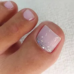 French Nude Square False Toenails - 24-Piece Set of Natural-Looking Press-On Nail Tips (Y5)